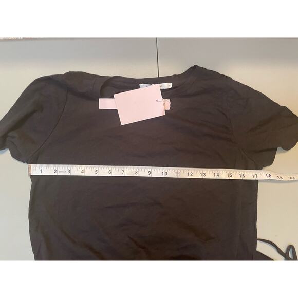 Avec‎ Les Filles Black Shirt Dress Short Sleeves Stretch Tie Size Small - Picture 7 of 7